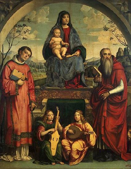 Francesco Francia Madonna and Child with Sts Lawrence and Jerome